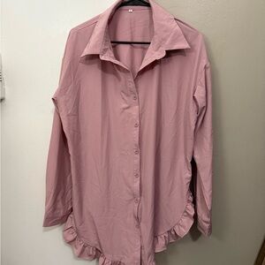 Pink Ruffled Women's Top